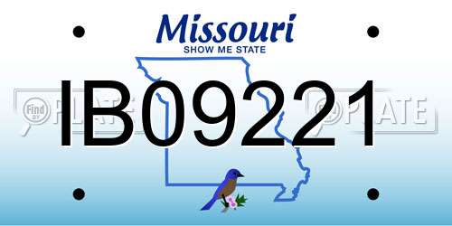 IB09221 Missouri License Plate