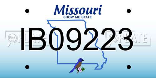 IB09223 Missouri License Plate