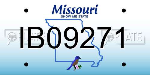IB09271 Missouri License Plate