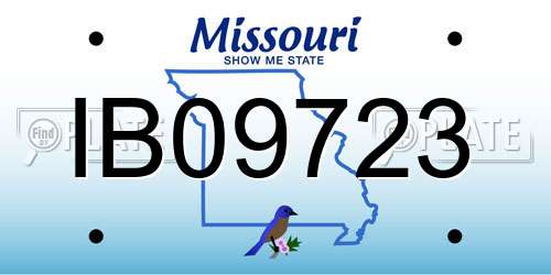 IB09723 Missouri License Plate