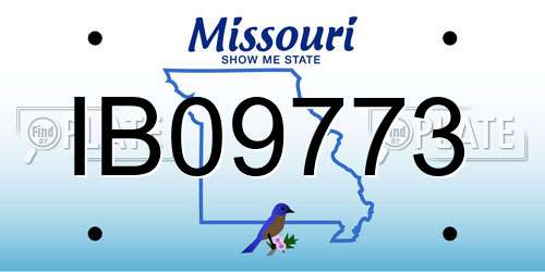 IB09773 Missouri License Plate