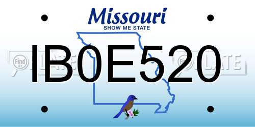 IB0E520 Missouri License Plate