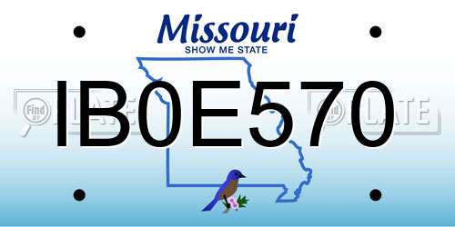 IB0E570 Missouri License Plate