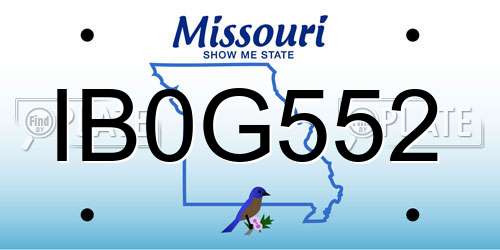 IB0G552 Missouri License Plate