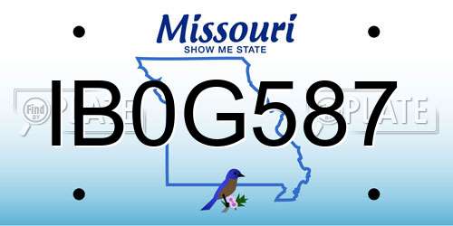 IB0G587 Missouri License Plate