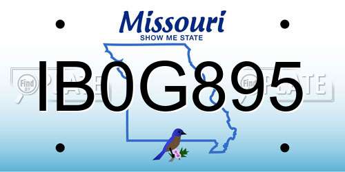 IB0G895 Missouri License Plate