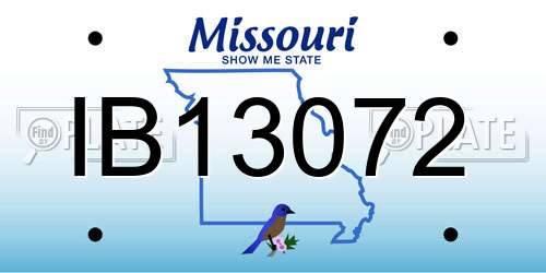 IB13072 Missouri License Plate