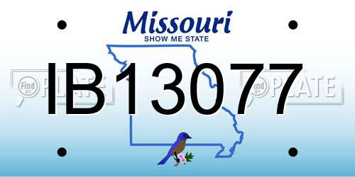 IB13077 Missouri License Plate