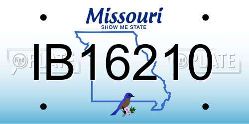IB16210 Missouri License Plate