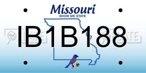 IB1B188 Missouri License Plate