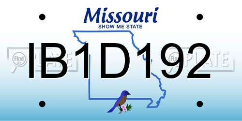 IB1D192 Missouri License Plate