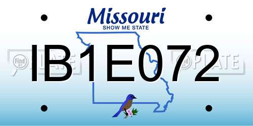 IB1E072 Missouri License Plate