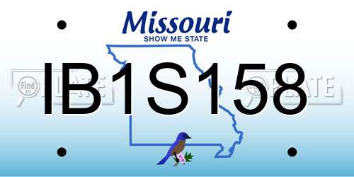 IB1S158 Missouri License Plate