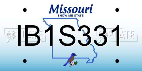 IB1S331 Missouri License Plate
