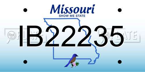 IB22235 Missouri License Plate