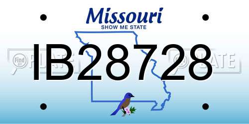 IB28728 Missouri License Plate