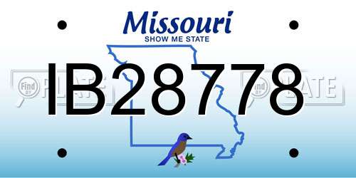 IB28778 Missouri License Plate