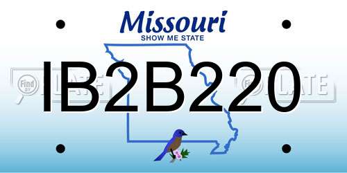 IB2B220 Missouri License Plate