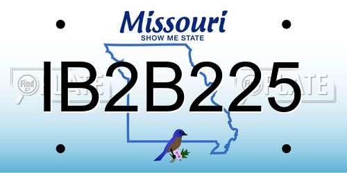 IB2B225 Missouri License Plate
