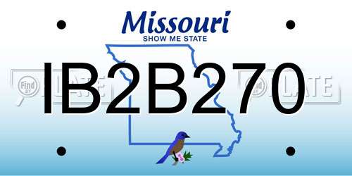 IB2B270 Missouri License Plate