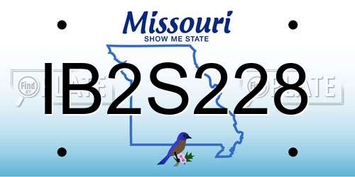 IB2S228 Missouri License Plate