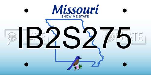 IB2S275 Missouri License Plate