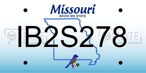IB2S278 Missouri License Plate
