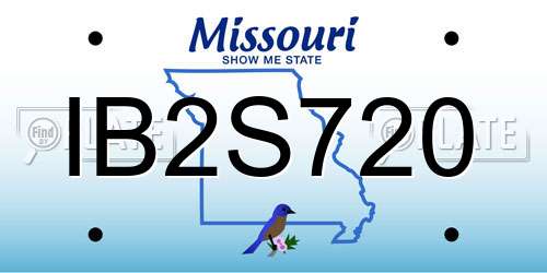 IB2S720 Missouri License Plate
