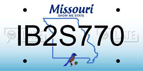 IB2S770 Missouri License Plate