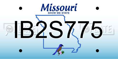 IB2S775 Missouri License Plate