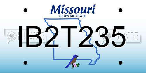 IB2T235 Missouri License Plate