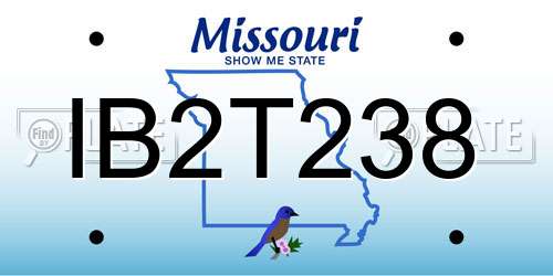 IB2T238 Missouri License Plate
