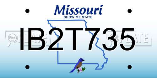 IB2T735 Missouri License Plate