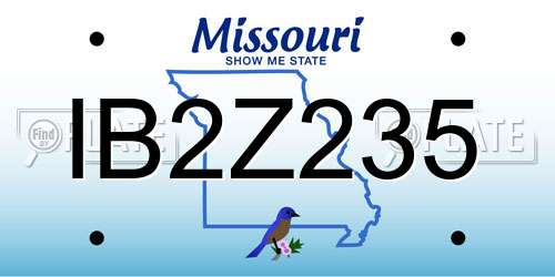 IB2Z235 Missouri License Plate