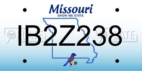 IB2Z238 Missouri License Plate