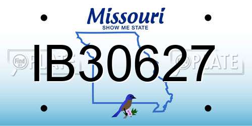 IB30627 Missouri License Plate
