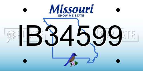 IB34599 Missouri License Plate