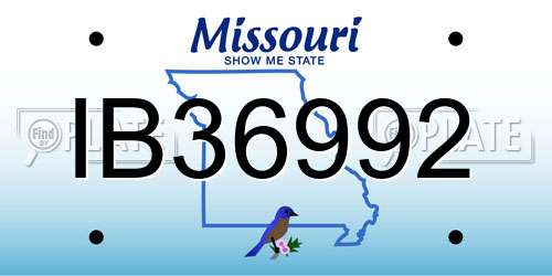 IB36992 Missouri License Plate