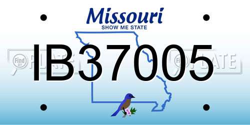 IB37005 Missouri License Plate