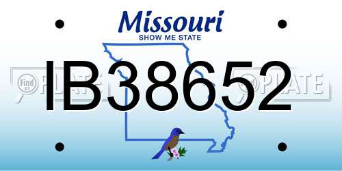 IB38652 Missouri License Plate