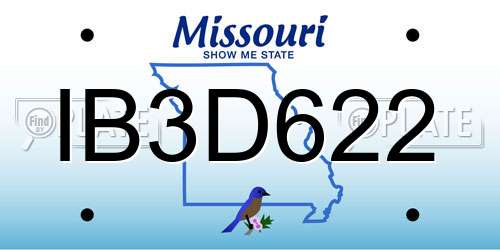 IB3D622 Missouri License Plate