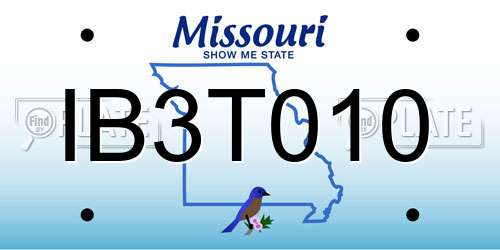 IB3T010 Missouri License Plate