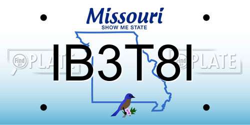 IB3T8I Missouri License Plate
