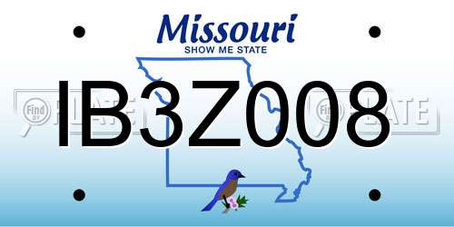 IB3Z008 Missouri License Plate