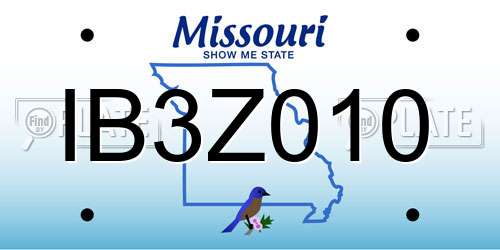IB3Z010 Missouri License Plate