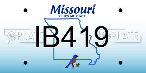 IB419 Missouri License Plate
