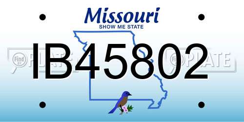 IB45802 Missouri License Plate