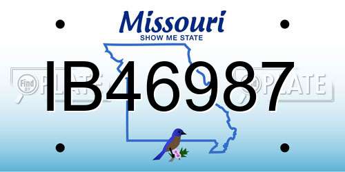 IB46987 Missouri License Plate