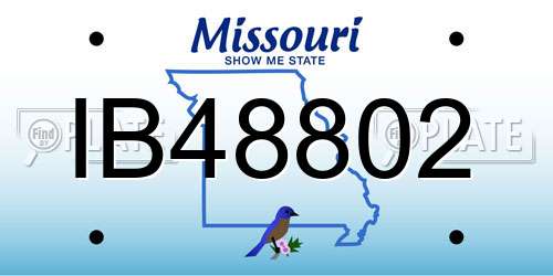 IB48802 Missouri License Plate