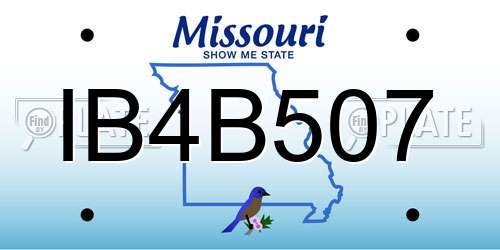 IB4B507 Missouri License Plate